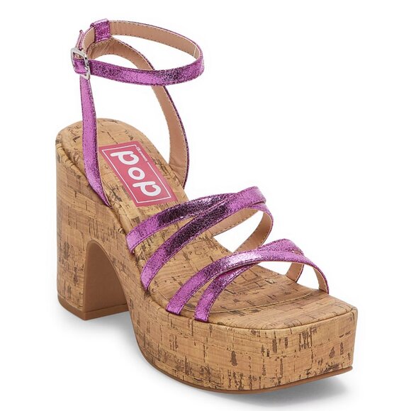 pop Shoes - Pop Womens Admission Heeled Sandals, Color Fuchsia, Size 8.5